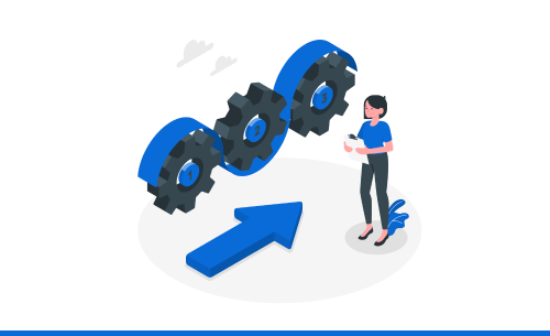 Visual representation of process optimization and workflow automation.